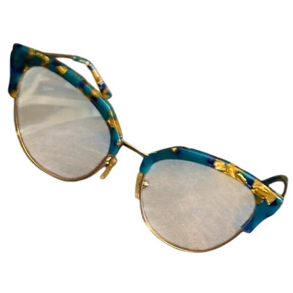 Michael Kors Frames Teal with Gold Cat Eye with case - Picture 1 of 5
